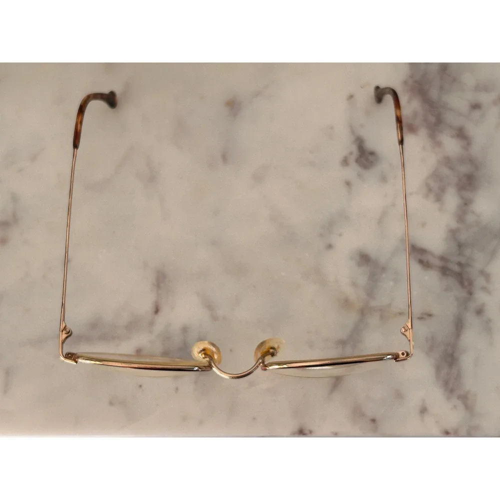 Fratelli Lozza Bristol Tortoise Gold Round Eyeglasses Frames Italy 53-20 140